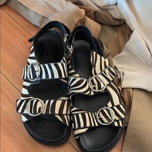 Zara Zebra Print Sandals